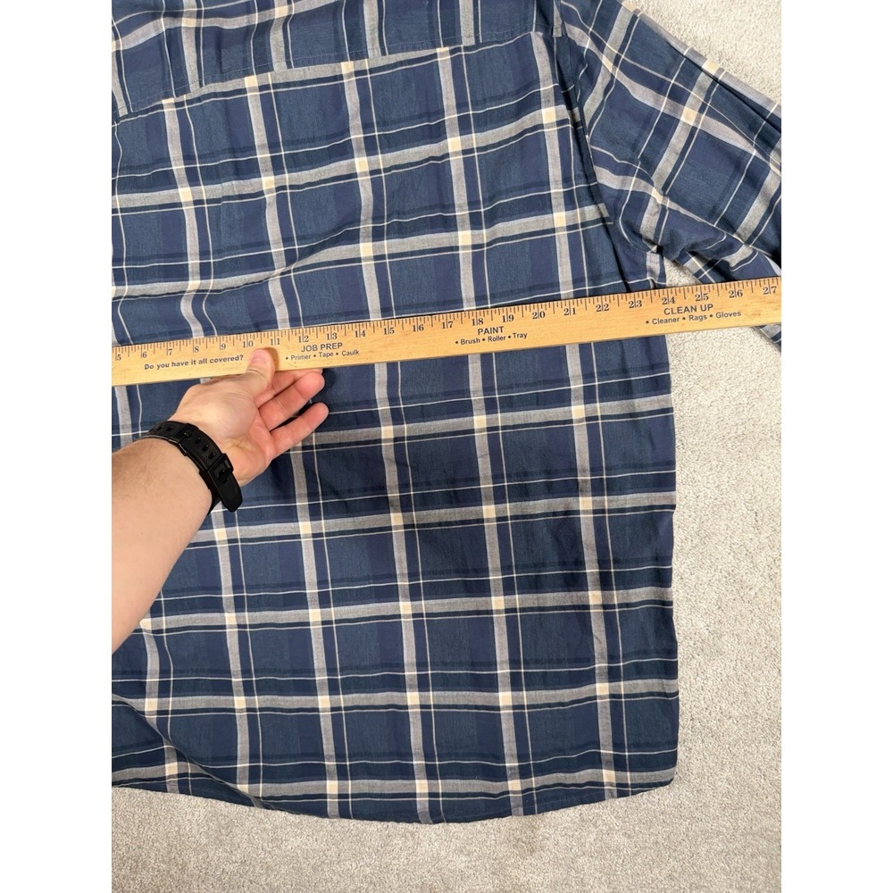 Mountain Hardwear Shirt Mens XL Blue Plaid Long Sleeve Flannel Outdoor Hiking - Picture 8 of 9